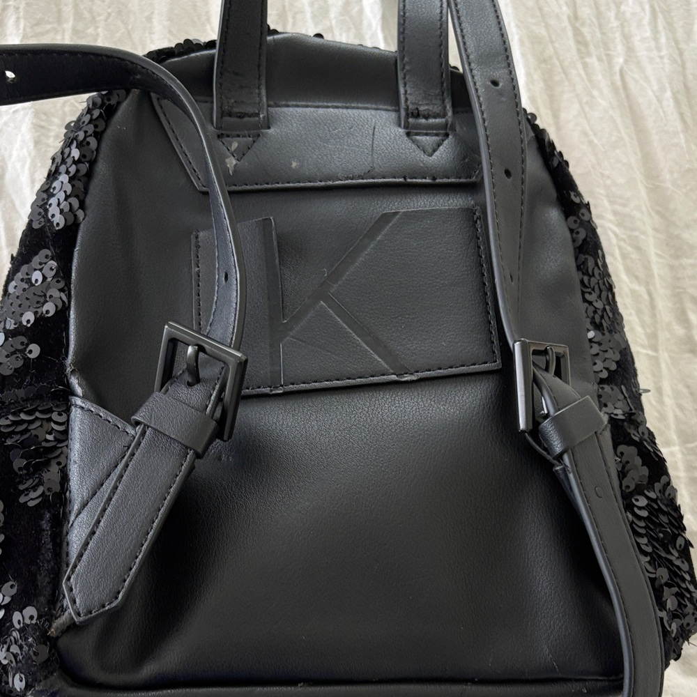 Stylish Black Sequin Mini Backpack - image 4